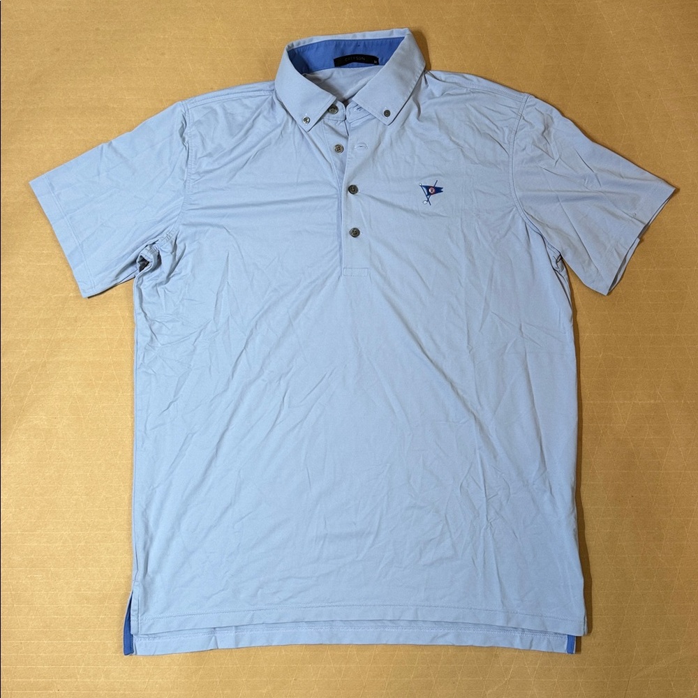 Greyson Button Down Polo Mens Medium light blue Golf Performance